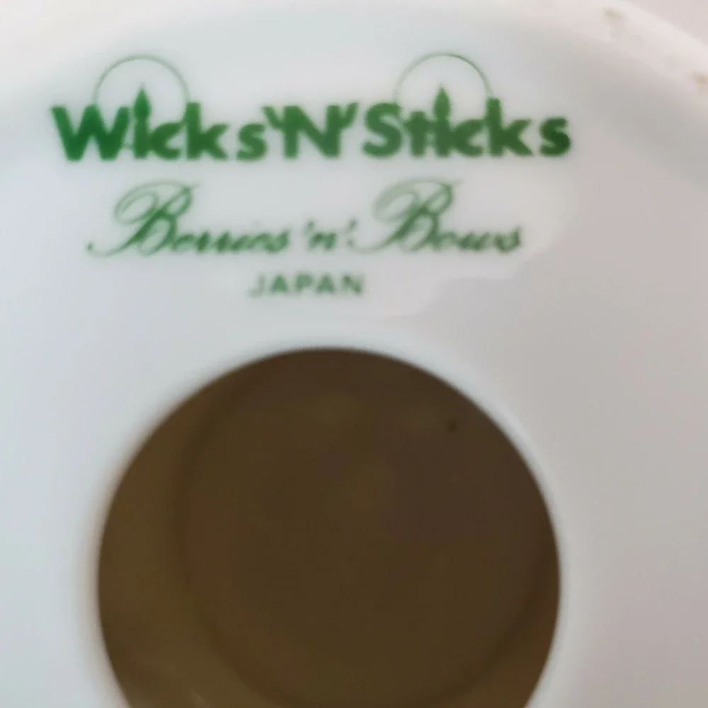 Vintage Wicks N Sticks Japan Berries 'N' Bows Votive Candle Holder Christmas